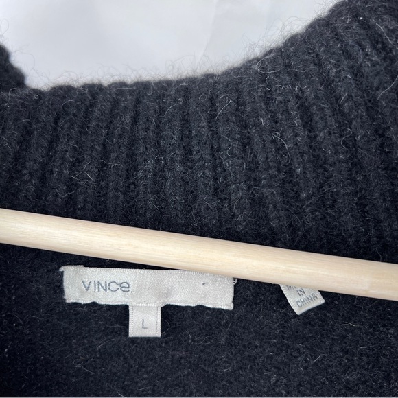 Vince sweater Alpaca Wool Cashmere‎ Cowl Neck Short Sleeve L black - Picture 3 of 10